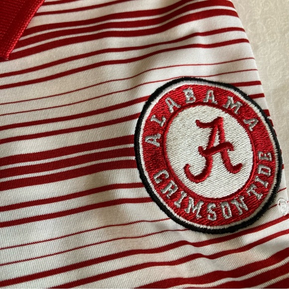 Men’s Russell Alabama Crimson Tide S/S Polo Shirt Size 2X (50-52) Red/White Logo - Picture 8 of 8